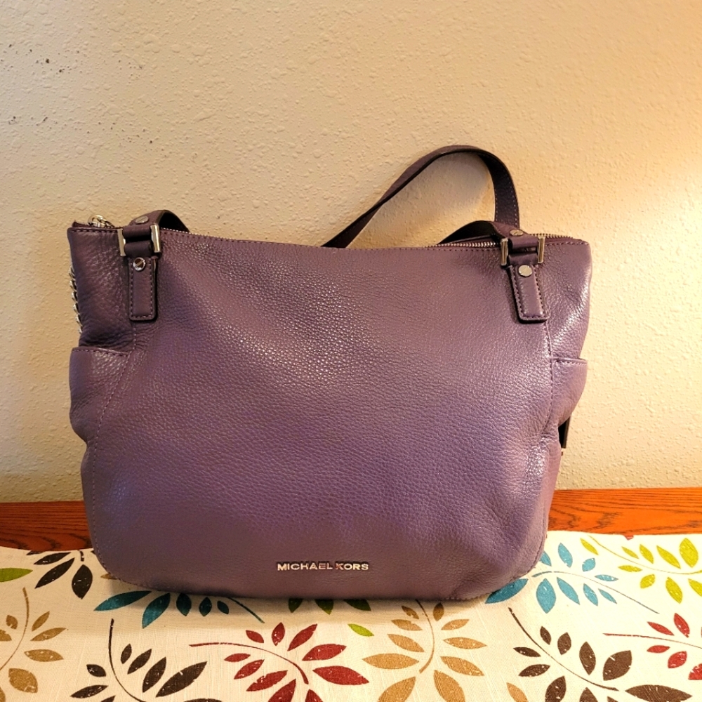 Michael Kors purple & silver satchel